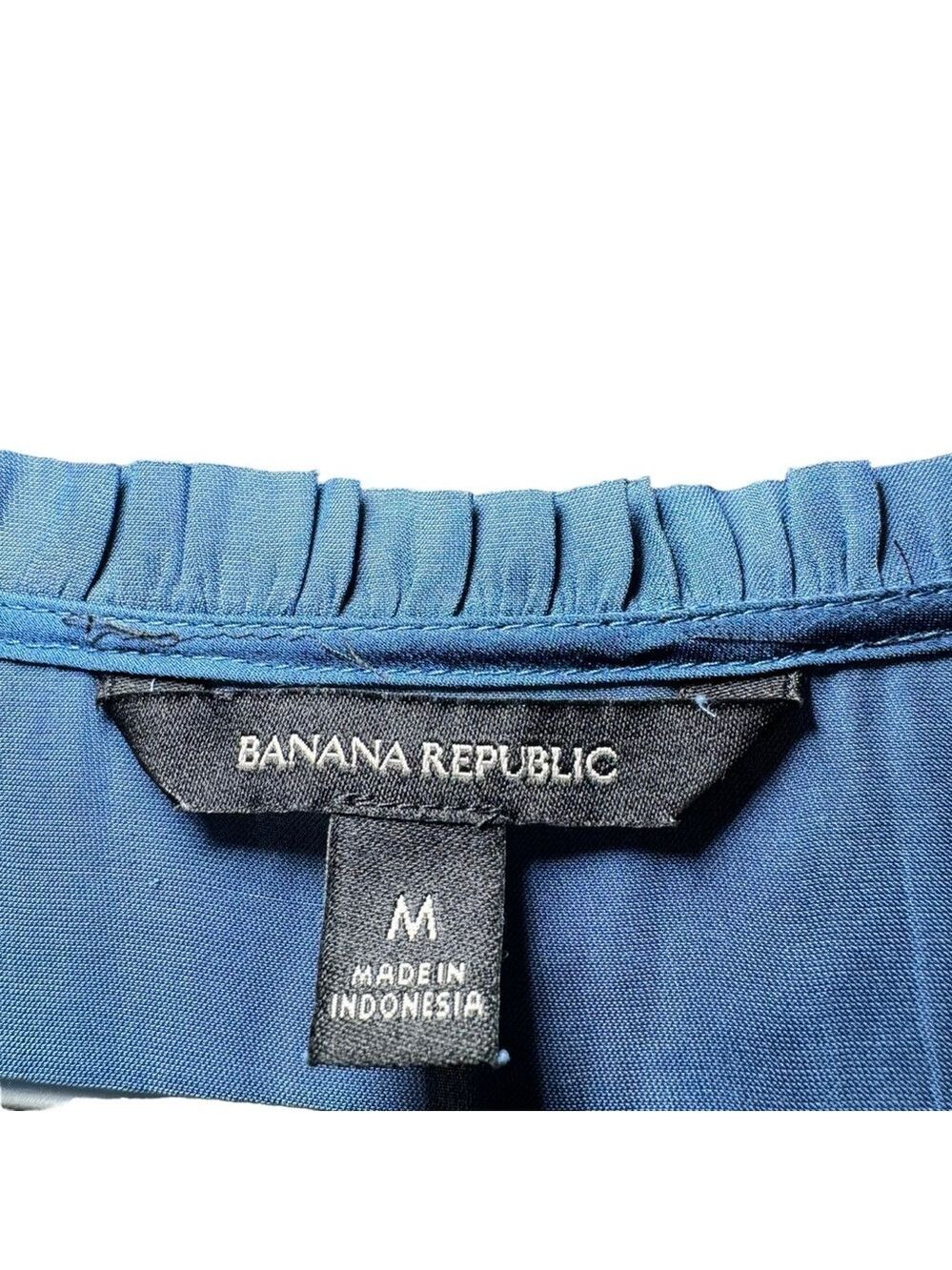 Banana Republic Blue V Neck Women Top SZ M - Picture 3 of 4